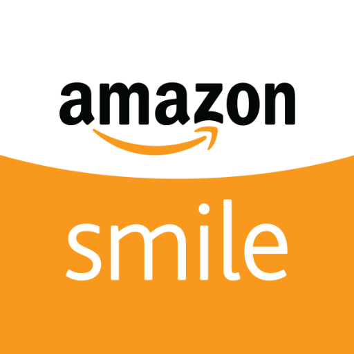 white and orange Amazon Smile logo