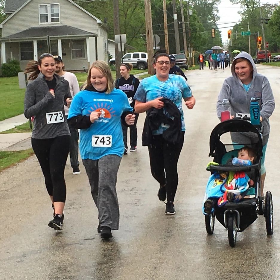 moms kids and baby stroller jog and walk in fundraising event